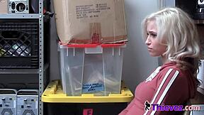 Horny Officer Pounds Kiara's Petite Cunt At Work