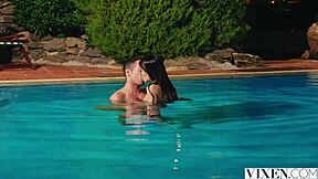 wow, vixen evelin skinny dips to charm her crush with petite moves!