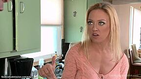 stepdad binds brunette for kinky deepthroat bdsm play