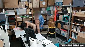 Rough Office Sex with Horny Teen Thief POV