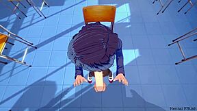 komi has sex in college classroom with blowjob and creampie 😏