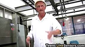 brunette teen 18+ bitch gets fucked hard by her senior colleague in various positions