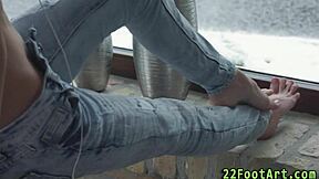 Petite Babe's Feet Drenched in Hot Cumshot?