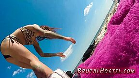 Felicity Feline and Jade, youthful tourists, get excited in stockings for extreme BDSM bondage and domination