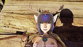 deer-girl freyja explores viking village in 3d