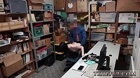 hot police girl in uniform caught red handed by store associate