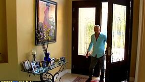 black teen 18+ rides her stepdad's cock in cowgirl position, so horny