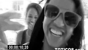 black latina hybrid teen pussy gets licked in public outdoor dominican scene