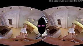 Tantalizing big titty blonde teen gets smashed in kitchen with blowjob and pov sex.