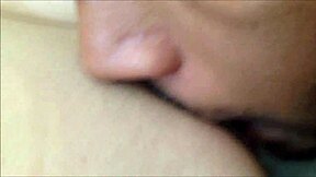 licking teen 18+ pussy closeup with amateurs in homemade couple scene.