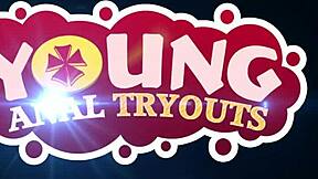 the blonde strips and turns on the dude for anal sex in heels