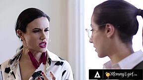 stacked stylist penny barber seduces shy teen into strapon play