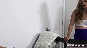 Huge boobs sucked in family blowjob frenzy!