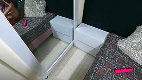 omg, stripping and masturbating my tight pussy with a vibrator 😍