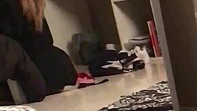 Young slut gives interracial blowjob in dorm