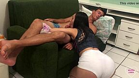 Wake Up For Monster Cock? Brunette Teen Sucks And Gets Anal Cumshot