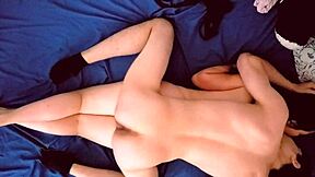 young couple banging hard from top view angle