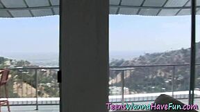 Amateur teen 18+ gets licked and fingered at wild group party