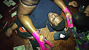 Ebony Girl Does Striptease in Public