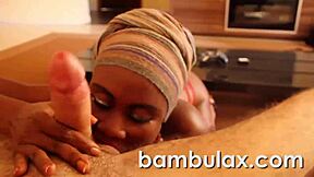 watch this real african ebony teen 18+ give blowjob and swallow cum in mouth
