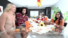 rimming and cock sucking foursome on thanksgiving