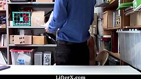 Troublemaking teen caught and fucked by mall cop.