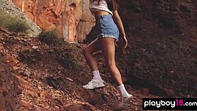 Gloria Sol And Ilvy Kokomo Undress Outdoors With Big Tits