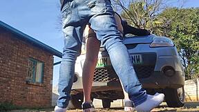 Stepdaughter drilled hard in her first car ride