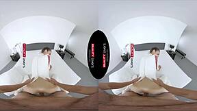 Petite latex android bent over in emotional doggystyle