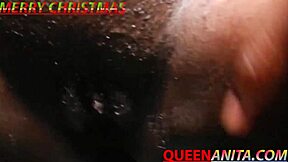 party next room with two friends at christmas gathering.