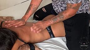 Erotic massage for teen with big ass and natural tits 😘