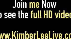 kimber lee teases pussy with black dildo