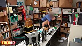 Brunette teen punished for shoplifting