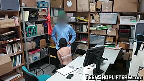 Penelope reed, the thief, gets bent over by police