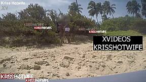 Watch Kriss hotwife get fucked on the public beach while her cuckold husband risks getting caught?