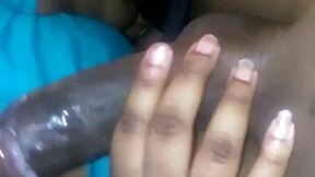 I caught the ebony teen jerking off so I helped with a sloppy blowjob