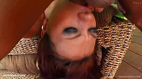 Rebecca swallows cum in rough fetish sex