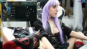 Teen masturbates while playing League of Legends URF mode.