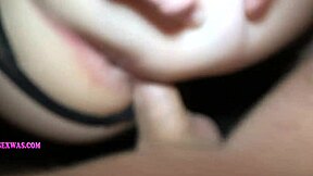 fucked young brunette and came on her tits in the garage.