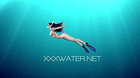 Nora Shmandora Naked Underwater Using Purple Dildo For Self Sex In Pool With Toys