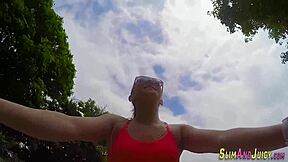 Watch this big booty teen 18+ slut get railed outdoors?