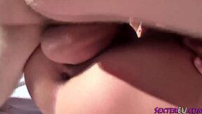 german teen facialized outdoor with natural tits