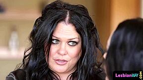 Tiny beautiful lesbo girlfriend joins threesome for intimate oral fun