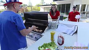 blonde milf with big tits celebrates fourth of july with family taboo