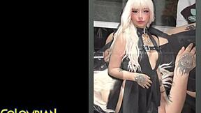 Colombian goth latina on casting couch gets cum facial 😈