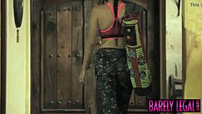 fit latina audrey royal jumps on stud cock then gets fed cum