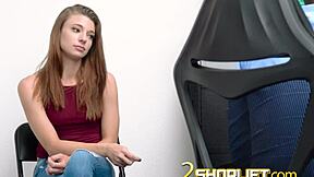 super hot skinny shoplifter, wanna see her get pounded on desk? milf joins for hardcore uniform action!