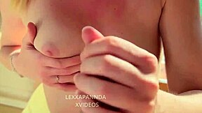 Shy blonde teen gives public blowjob and deepthroat, ending with facial on her big ass 😍