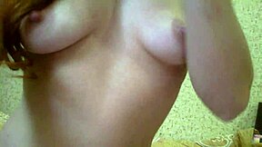 Perfect redhead teen in creamy outfit