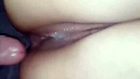 filling my latina girlfriend's ass with cum, legs over shoulders